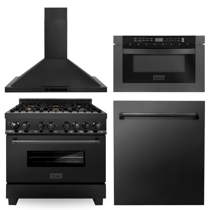 ZLINE 36 " Kitchen Package Range , Range Hood , Microwave , Dishwasher , 4KP - RABRH36 - MWDW - Farmhouse Kitchen and Bath