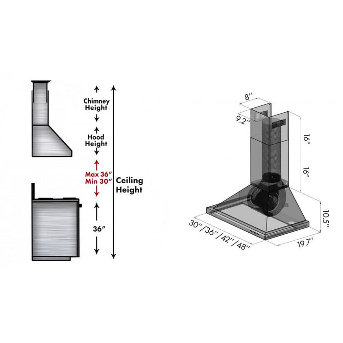 ZLINE 36" Outdoor/Indoor Stainless Steel Wall Range Hood, KB - 304 - 36 - Farmhouse Kitchen and Bath