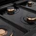 ZLINE 36" Porcelain Rangetop, Black Stainless, Brass Burners,RTB - BR - 36 - Farmhouse Kitchen and Bath