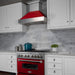 ZLINE 36" Professional Dual Fuel Range in Snow Stainless with Red Gloss Door, RAS - RG - 36 - Farmhouse Kitchen and Bath