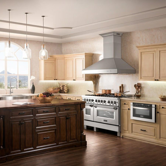 ZLINE 36" Professional Wall Range Hood, Built - in CrownSound® Bluetooth Speakers, 697CRN - BT - 36 - Farmhouse Kitchen and Bath