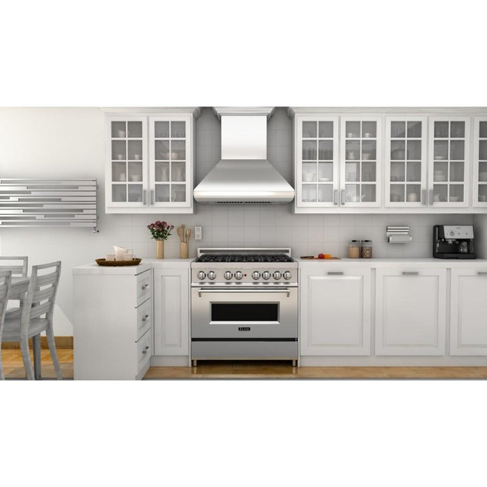 ZLINE 36" Professional Wall Range Hood, Stainless Steel, 587CRN - 36 - Farmhouse Kitchen and Bath