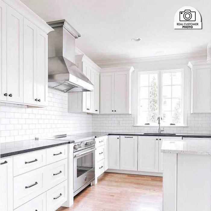 ZLINE 36" Professional Wall Range Hood, Stainless Steel, 587CRN - 36 - Farmhouse Kitchen and Bath