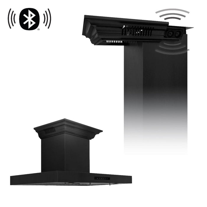 ZLINE 36" Range Hood, Black Stainless Steel, Speakers, BSKENCRN - BT - 36 - Farmhouse Kitchen and Bath