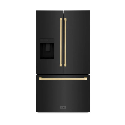 ZLINE 36" Refrigerator, Water, Ice Dispenser, Fingerprint Resistant, RSMZ - W - 36 - BS - CB - Farmhouse Kitchen and Bath