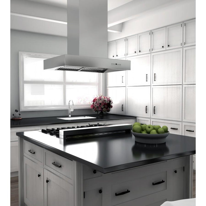 ZLINE 36" Remote Blower Stainless Island Range Hood, KECOMi - RS - 36 - 400 - Farmhouse Kitchen and Bath
