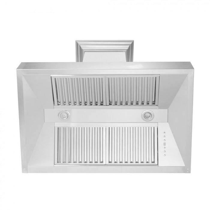 ZLINE 36" Snow Finish Stainless Range Hood with Snow Finish Shell, 8654SN - 36 - Farmhouse Kitchen and Bath