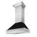 ZLINE 36" Snow Finish Wall Range Hood, Black Matte Shell, 8654BLM - 36 - Farmhouse Kitchen and Bath