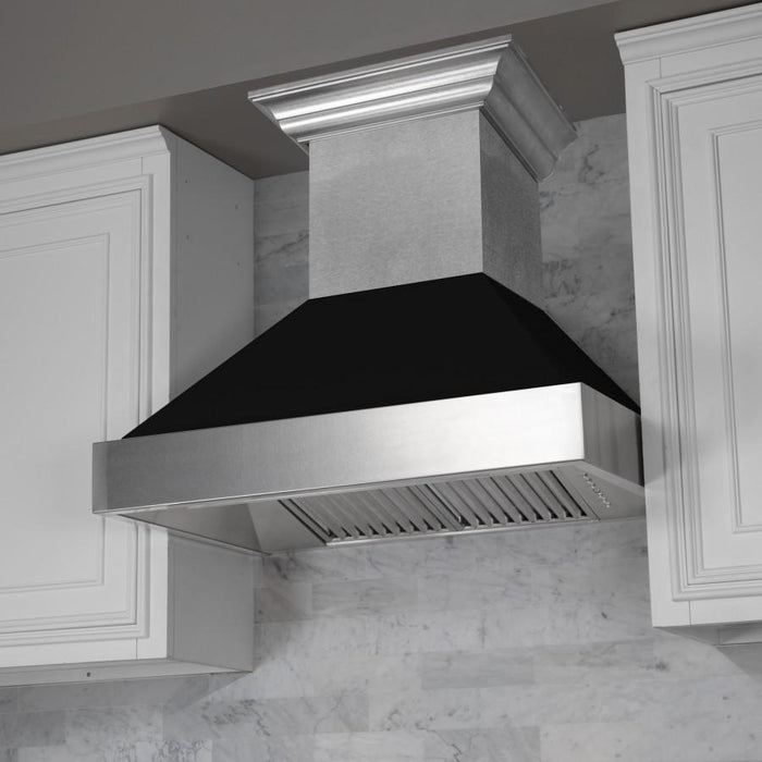 ZLINE 36" Snow Finish Wall Range Hood, Black Matte Shell, 8654BLM - 36 - Farmhouse Kitchen and Bath