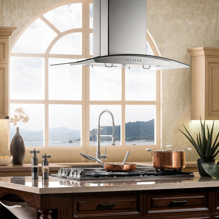 ZLINE 36" Stainless Steel Island Range Hood, GL5i - 36 - Farmhouse Kitchen and Bath