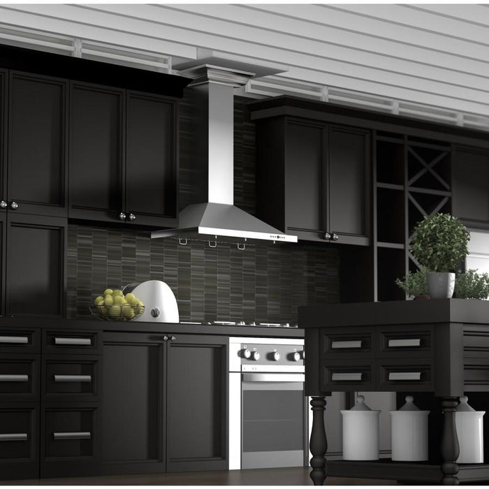 ZLINE 36" Stainless Steel Wall Range Hood, Crown Molding, KBCRN - 36 - Farmhouse Kitchen and Bath