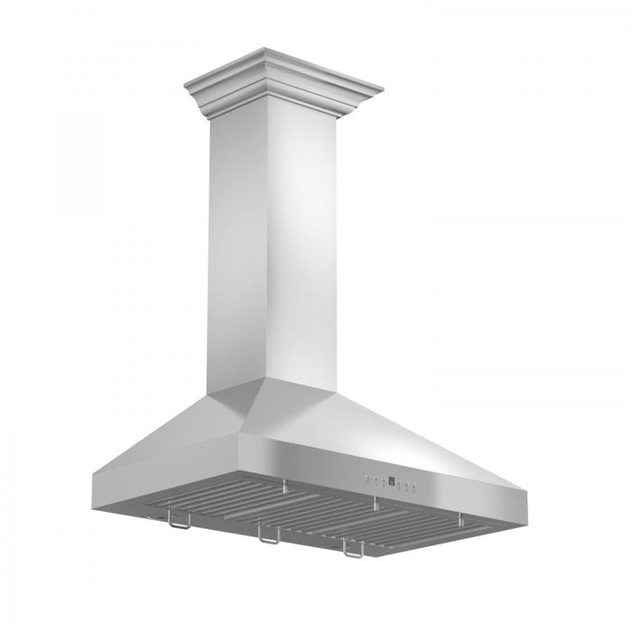 ZLINE 36" Stainless Steel Wall Range Hood, Crown Molding, KL3CRN - 36 - Farmhouse Kitchen and Bath