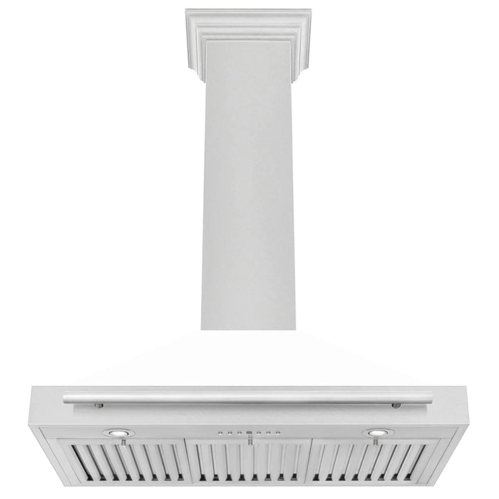 ZLINE 36" White Matte Range Hood, Stainless Steel Handle KB4SNX - WM - 36 - Farmhouse Kitchen and Bath