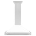 ZLINE 36" White Matte Range Hood, Stainless Steel Handle KB4SNX - WM - 36 - Farmhouse Kitchen and Bath