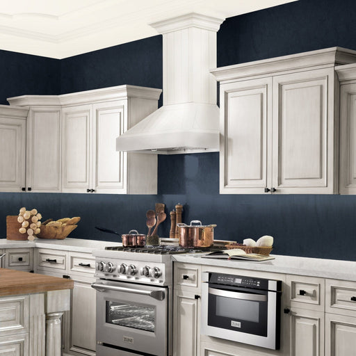 ZLINE 36" Wooden Wall Mount Range Hood in Cottage White, KPTT - 36 - Farmhouse Kitchen and Bath