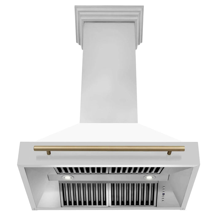 ZLINE 36"Stainless Steel Range Hood, White Matte Shell, 8654STZ - 36 - CB - Farmhouse Kitchen and Bath