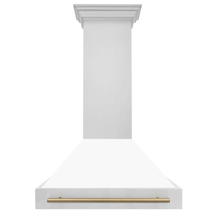 ZLINE 36"Stainless Steel Range Hood, White Matte Shell, 8654STZ - 36 - CB - Farmhouse Kitchen and Bath