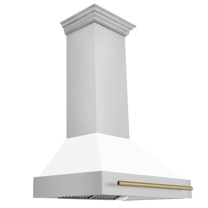 ZLINE 36"Stainless Steel Range Hood, White Matte Shell, 8654STZ - 36 - CB - Farmhouse Kitchen and Bath