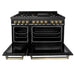 ZLINE 48" Autograph Dual Fuel Range, Black Stainless, Bronze RABZ - 48 - CB - Farmhouse Kitchen and Bath