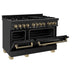 ZLINE 48" Autograph Dual Fuel Range, Black Stainless, Bronze RABZ - 48 - CB - Farmhouse Kitchen and Bath