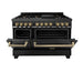 ZLINE 48" Autograph Dual Fuel Range, Black Stainless, Bronze RABZ - 48 - CB - Farmhouse Kitchen and Bath