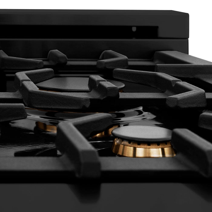 ZLINE 48" Autograph Dual Fuel Range, Black Stainless, Gold, RABZ - 48 - G - Farmhouse Kitchen and Bath