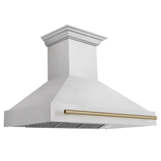 ZLINE 48" Autograph DuraSnow Stainless Steel Range Hood 8654SNZ - 48 - CB - Farmhouse Kitchen and Bath