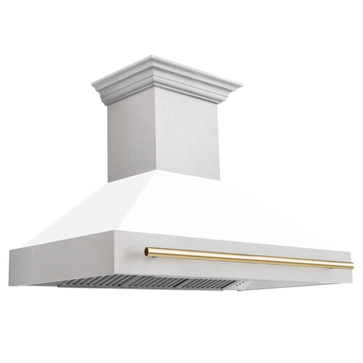 ZLINE 48" Autograph DuraSnow White Range Hood 8654SNZ - WM48 - G - Farmhouse Kitchen and Bath