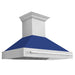 ZLINE 48" Autograph Stainless Blue Gloss Wall Range Hood, 8654STX - BG - 48 - Farmhouse Kitchen and Bath