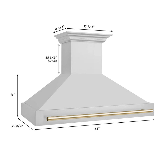 ZLINE 48" Autograph Stainless Wall Range Hood, 8654STZ - 48 - G - Farmhouse Kitchen and Bath