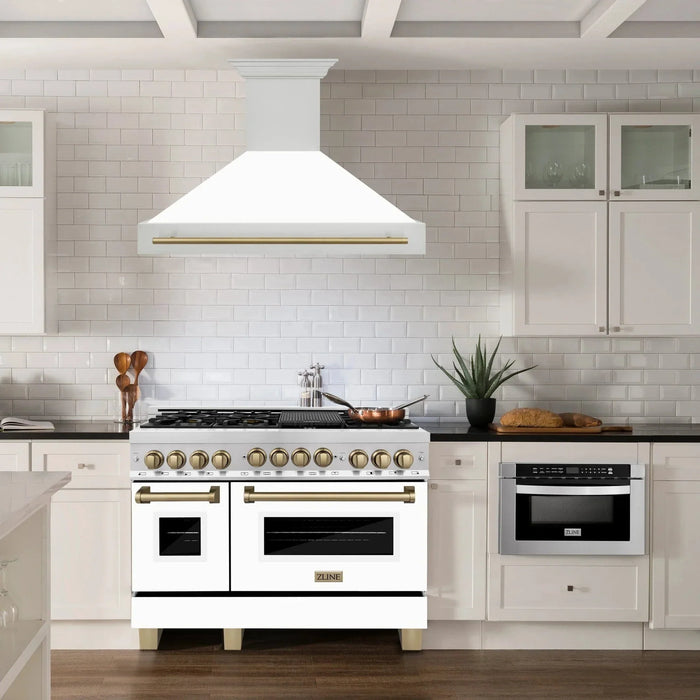 ZLINE 48" Autograph Stainless Wall Range Hood, 8654STZ - WM48 - CB - Farmhouse Kitchen and Bath