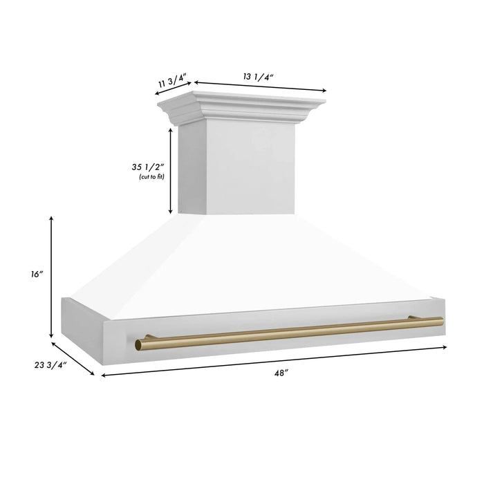 ZLINE 48" Autograph Stainless Wall Range Hood, 8654STZ - WM48 - CB - Farmhouse Kitchen and Bath