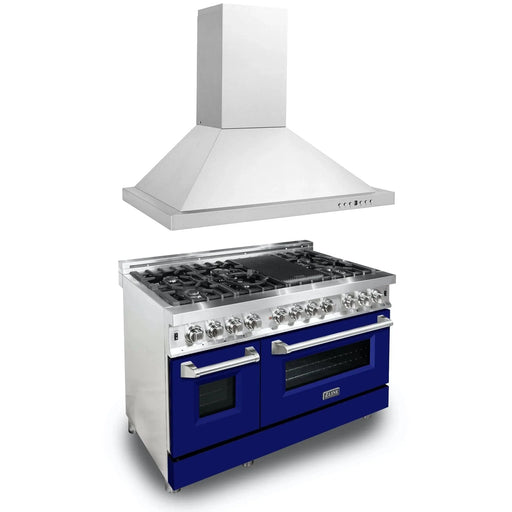 ZLINE 48" Bundle Range RA - BM - 48 & Wall Range Hood KB - 48, 2KP - RABMRH48 - Farmhouse Kitchen and Bath
