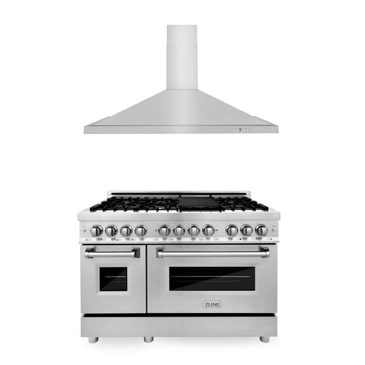 ZLINE 48" Bundle, Range RA48 & Wall Range Hood KB - 48, 2KP - RARH48 - Farmhouse Kitchen and Bath