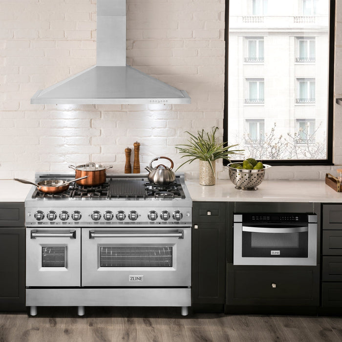 ZLINE 48" Bundle, Range RA48 & Wall Range Hood KB - 48, 2KP - RAWMRH48 - Farmhouse Kitchen and Bath