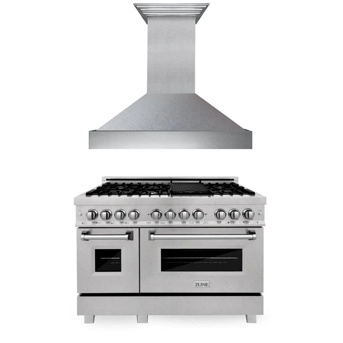ZLINE 48" Bundle Range RAS - SN - 48 & Range Hood 8654SN - 48, 2KP - RASSNRH48 - Farmhouse Kitchen and Bath