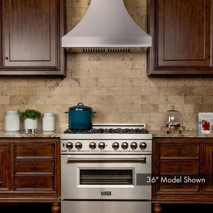 ZLINE 48" Designer Snow Stainless Finish Wall Range Hood, 8632S - 48 - Farmhouse Kitchen and Bath