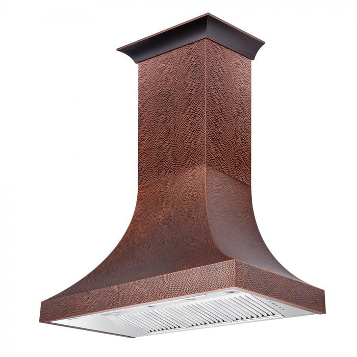 ZLINE 48" Hand - Hammered Copper Finish Wall Range Hood, 8632H - 48 - Farmhouse Kitchen and Bath