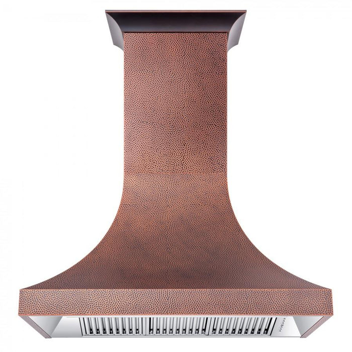 ZLINE 48" Hand - Hammered Copper Finish Wall Range Hood, 8632H - 48 - Farmhouse Kitchen and Bath