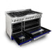 ZLINE 48" Professional Dual Fuel Range with Blue Gloss Door, RA - BG - 48 - Farmhouse Kitchen and Bath