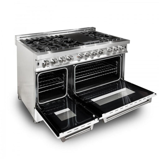 ZLINE 48" Professional Dual Fuel Range with White Matte Door, RA - WM - 48 - Farmhouse Kitchen and Bath