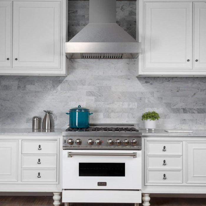 ZLINE 48" Snow Finish Range Hood with Snow Finish Shell, 8654SN - 48 - Farmhouse Kitchen and Bath