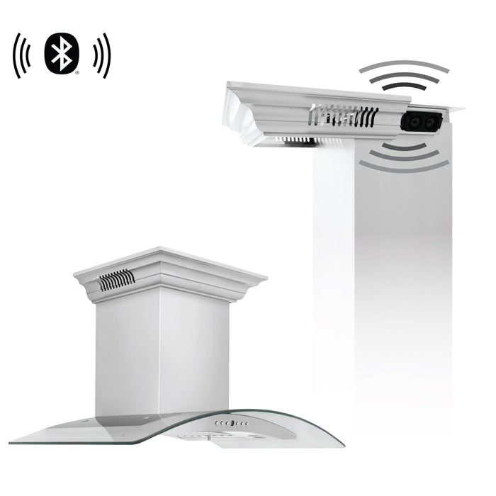 ZLINE 48" Wall Stainless Range Hood, Bluetooth Speakers, KN4CRN - BT - 48 - Farmhouse Kitchen and Bath