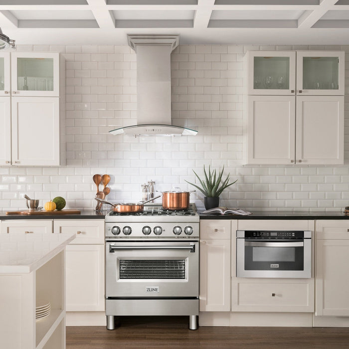 ZLINE 48" Wall Stainless Range Hood, Bluetooth Speakers, KN4CRN - BT - 48 - Farmhouse Kitchen and Bath