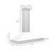 ZLINE 48" White Matte Range Hood, Stainless Steel Handle KB4SNX - WM - 48 - Farmhouse Kitchen and Bath