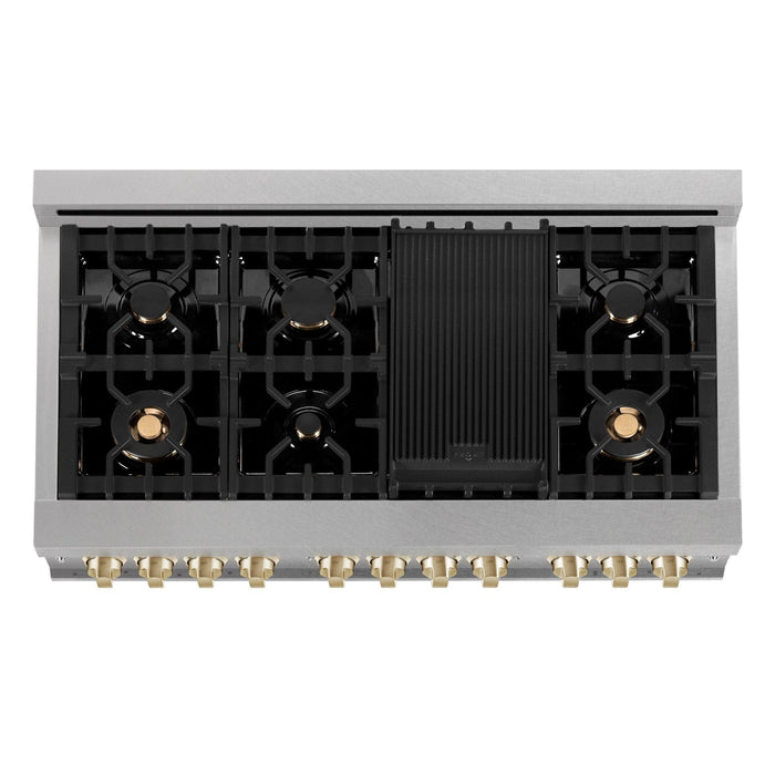 ZLINE 48"Autograph Range Dual Fuel, DuraSnow, White Door,RASZ - WM - 48 - CB - Farmhouse Kitchen and Bath