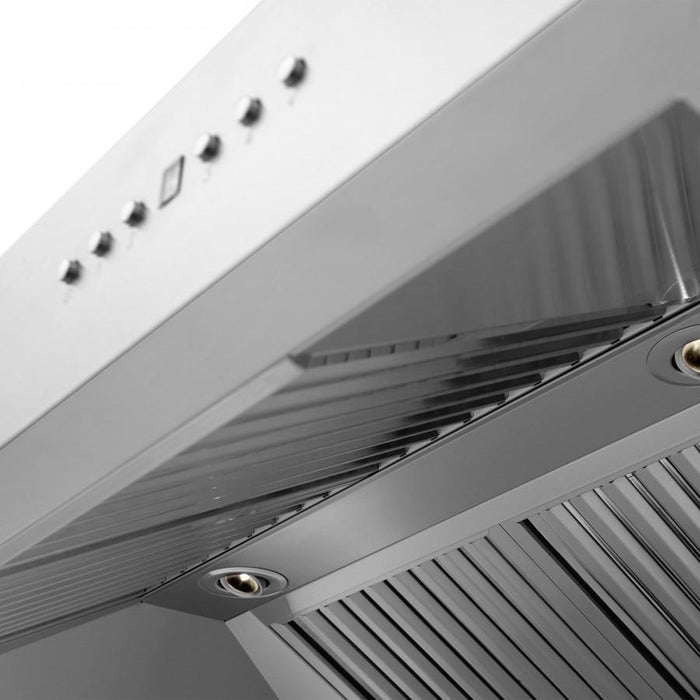 ZLINE 54" Professional Wall Range Hood, Built - in CrownSound® Bluetooth Speakers, 697CRN - BT - 54 - Farmhouse Kitchen and Bath