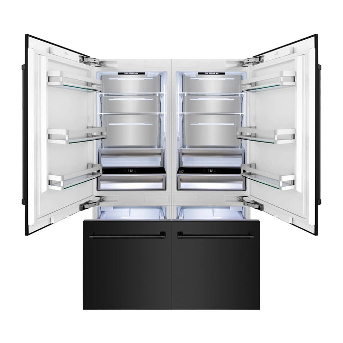 ZLINE 60" 32.2 cu. ft. Built - In 4 - Door French Door Refrigerator with Internal Water and Ice Dispenser in Black Stainless Steel RBIV - BS - 60 - Farmhouse Kitchen and Bath