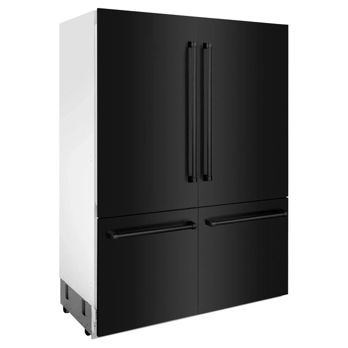ZLINE 60" 32.2 cu. ft. Built - In 4 - Door French Door Refrigerator with Internal Water and Ice Dispenser in Black Stainless Steel RBIV - BS - 60 - Farmhouse Kitchen and Bath
