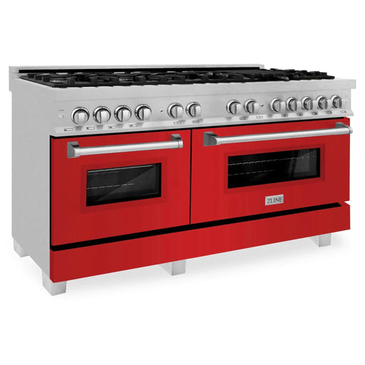 ZLINE 60" 7.4 cu. ft. Dual Fuel Range with Gas Stove and Electric Oven in Fingerprint Resistant Stainless Steel, RAS - RM - 60 - Farmhouse Kitchen and Bath